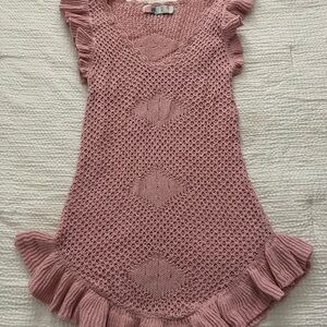 Free People Pink Knitted Coverup